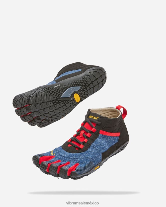 calzado XLB08X2 Vibram caminata en v mezclilla/rojo hombres