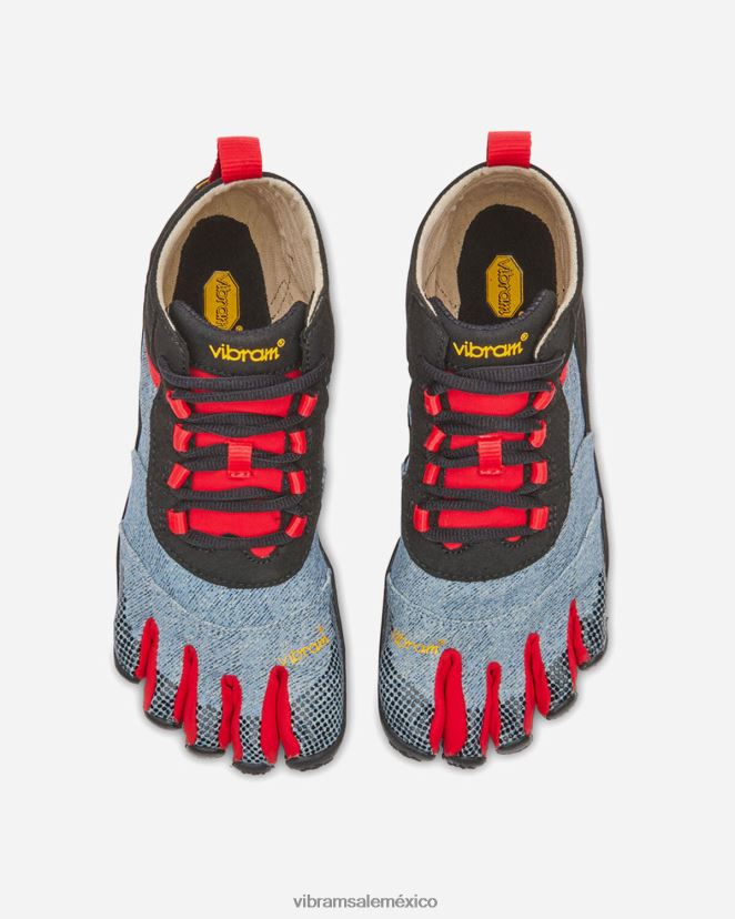 calzado XLB08X1 Vibram caminata en v denim claro/rojo mujer