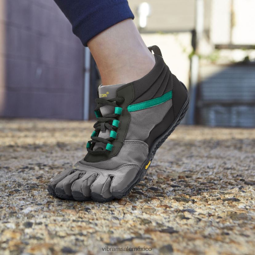 calzado XLB08X84 Vibram v-trek aislado negro/gris/verde mujer